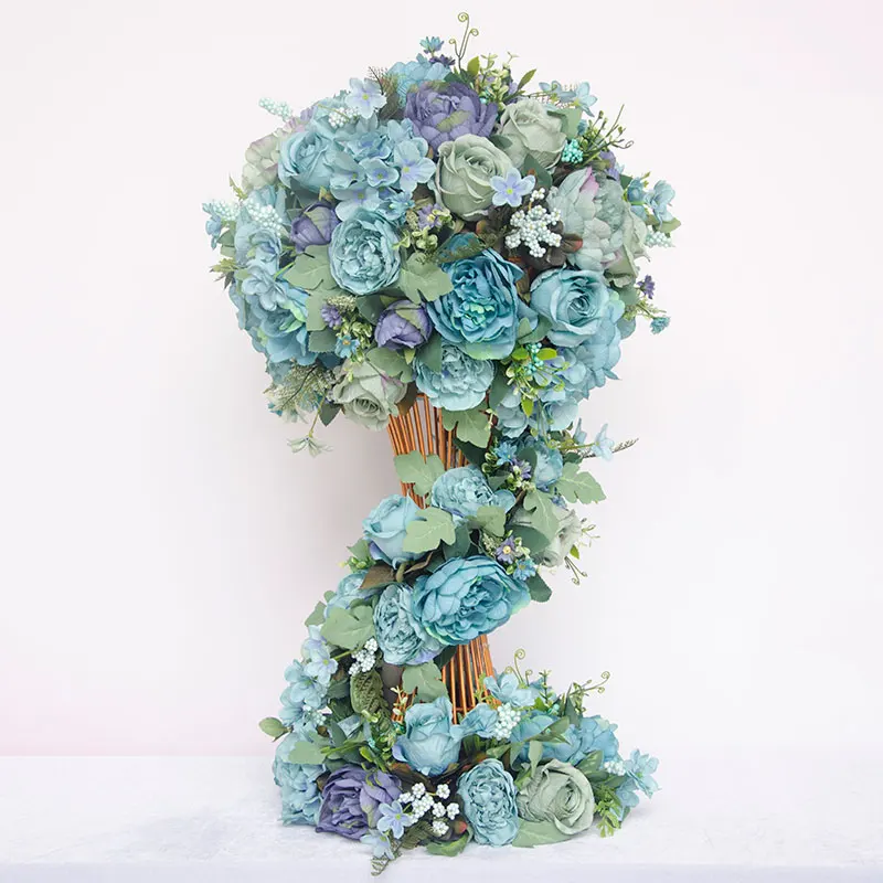Artificial Rose Hydrangea + candle holder DIY wedding table flower holiday celebration decoration fake birthday gift | Дом и сад
