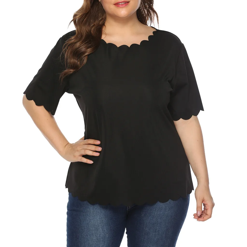 

Women Solid Summer Blouse Women Short Sleeve Casual Summer Plus Size Short Sleeve Shirt Top Blouse Clothing Loose A 509