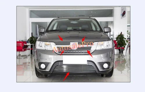 Stainless Front Grille Grill Cover Trim 5pcs for Fiat Freemont 2012 2013 2014 | Автомобили и мотоциклы