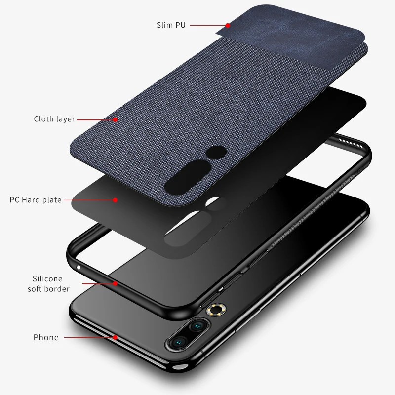 Для Meizu 16s чехол из ткани полная защита Жесткий PC задняя крышка для 16 S телефона