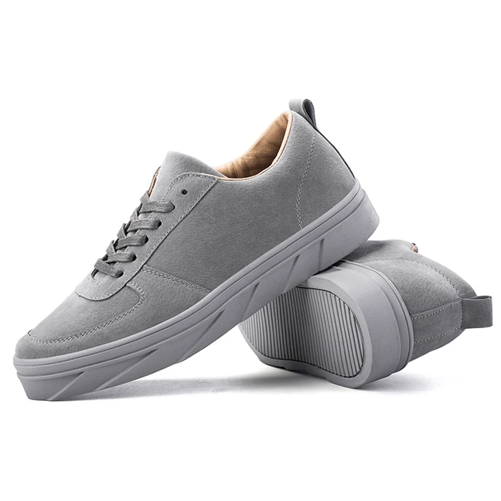 gray WOLF WHO мужские кроссовки дышащие на шнуровке Tenis Masculino увеличивающие рост удобные черные туфли мужские красовки buty meskie X016 - Цвет: gray
