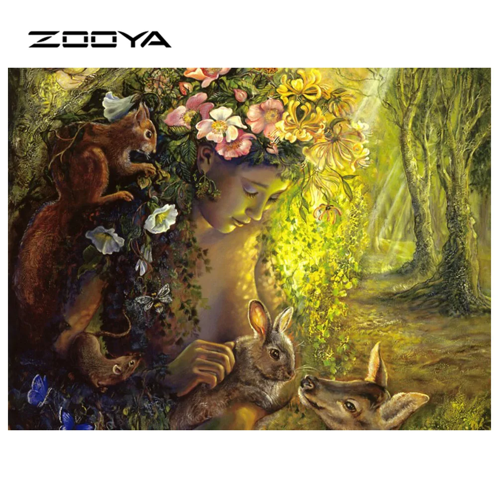 ZOOYA Алмазная Картина Дерево Нимфа абстрактная Бриллиантовая вышивка с