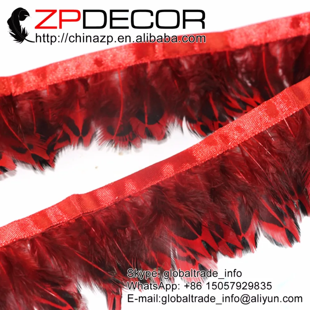 

ZPDECOR 10 ярдов/партия 5 см (2 дюйма) пушистое сексуальное крашеное красное остроконечное кольцо на шее оперение фазана перо платье с отделкой ко...