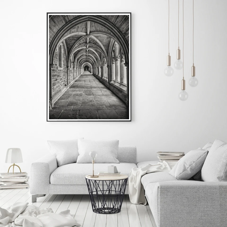 Современная художественная настенная картина с изображением старых ворот