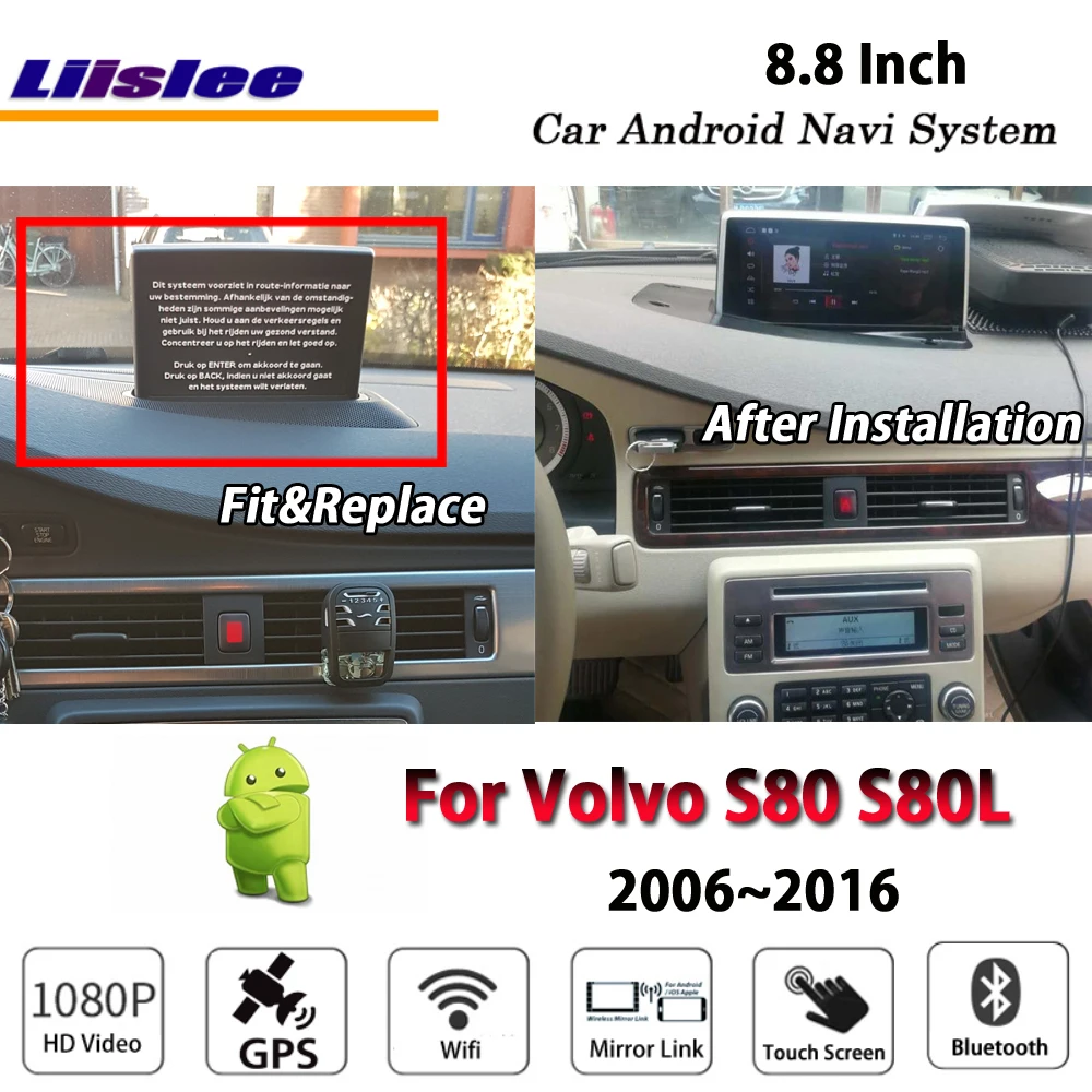 Liislee автомобильный Android мультимедиа для Volvo S80 S80L 2006~ Радио Видео Стерео Зеркало Ссылка Wifi gps карта Navi навигационная система