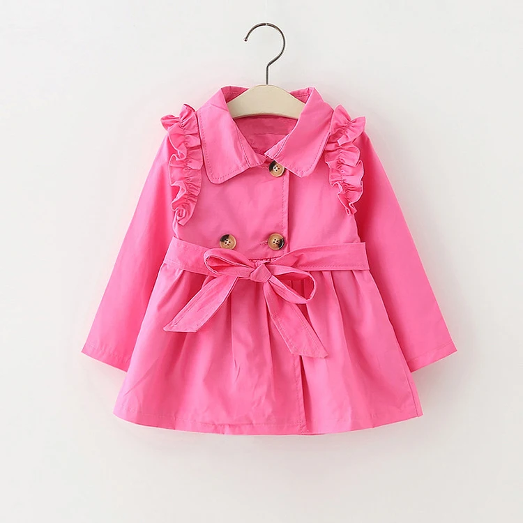 1AL604Rose Babyinstar/новая весенняя одежда для девочек; двубортный Тренч; Верхняя одежда; модная куртка; одежда для детей; Одежда для девочек; пальто для девочек - Цвет: 1AL604Rose