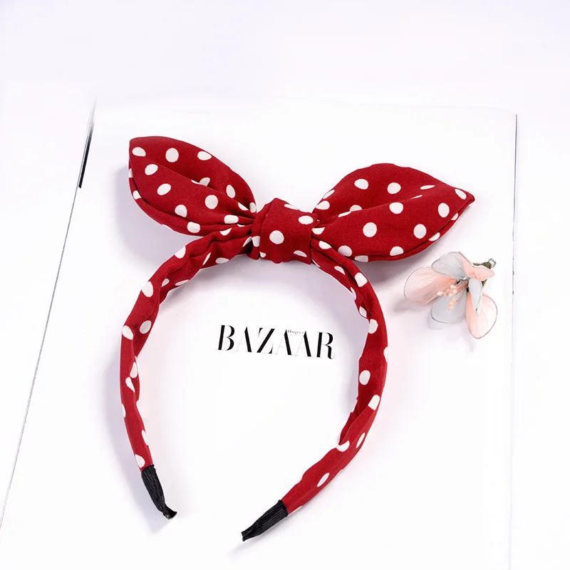 

EASYA 6 Styles Multicolor Cute Ear Headband Hair Accessories Sweet Dot Plaid Striped Hairband Headwear For Women Girls Gift