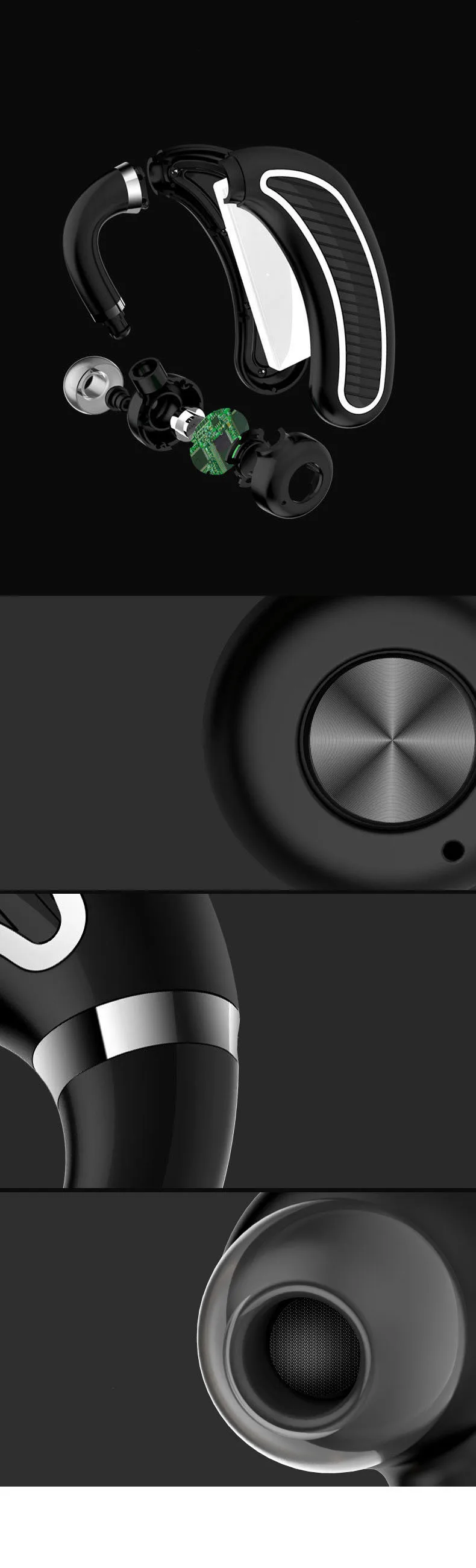 IPUDIS Автомобильная bluetooth-гарнитура HD микрофон удобный для вождения Handfree беспроводные наушники 300 мАч наушники ушные крючки наушники