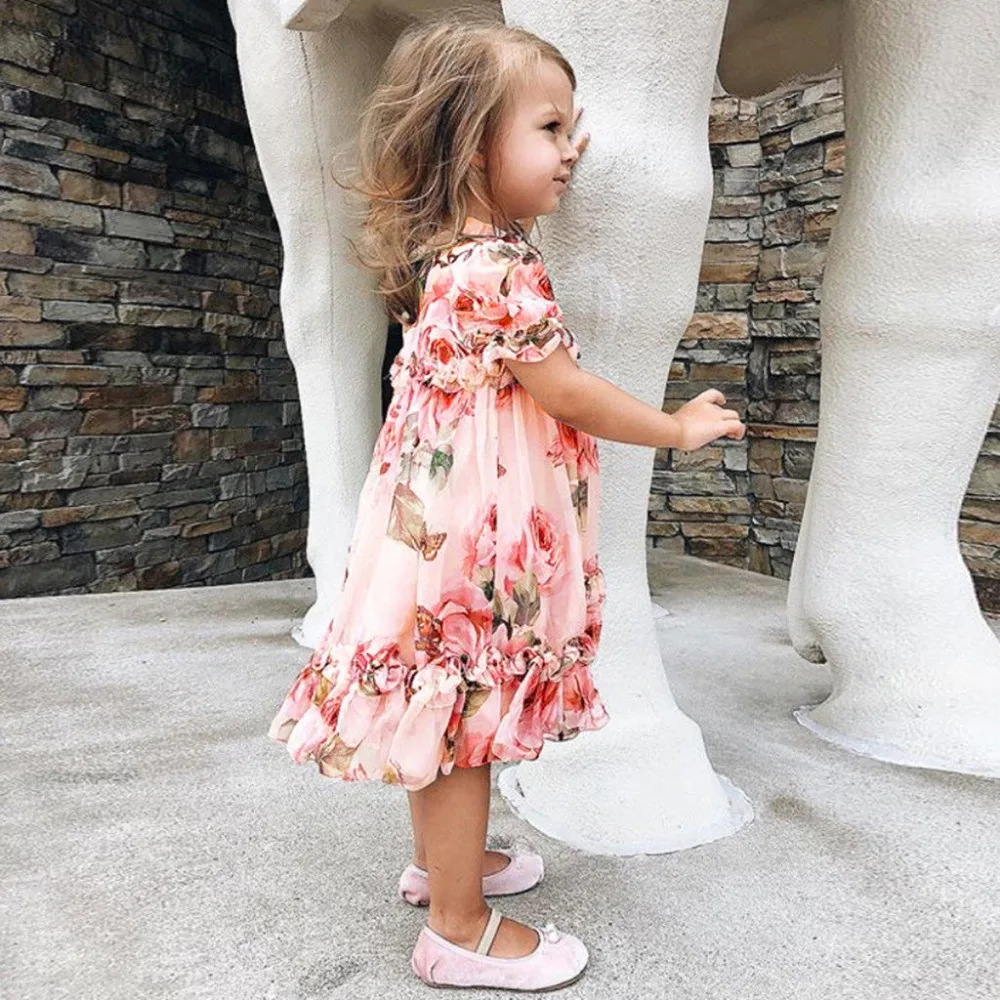 2019 г. шифоновое платье принцессы праздничные платья для дня рождения с цветочным