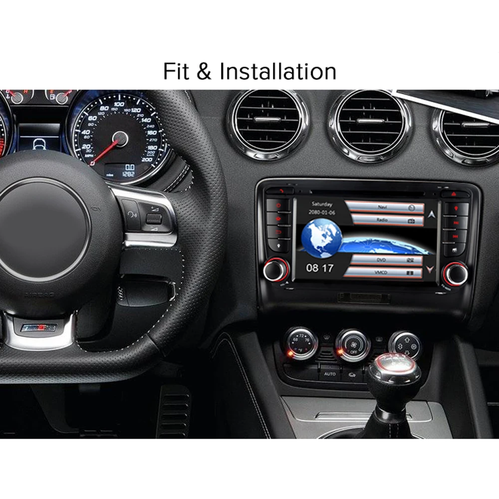 A-Sure 2 Din Авто Радио dvd-плеер GPS Стерео навигация для Audi TT MK2 2006-2009 3G Bluetooth SWC RDS DAB + VMCD