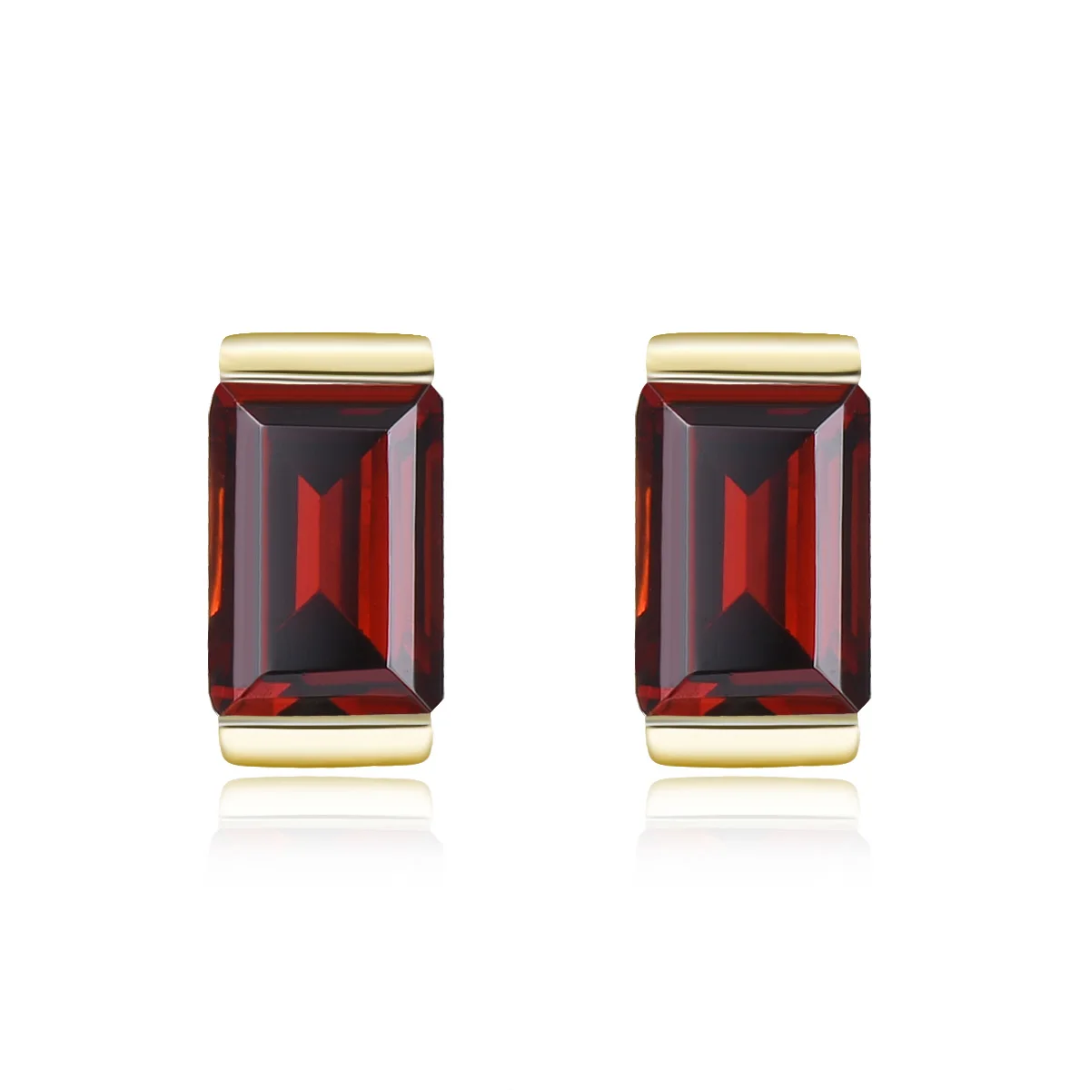 Garnet 18K LP натуральный 9 к желтое золото Красный Гранат Серьги для женщин Свадебные обручальные Серьги с драгоценными камнями хорошее ювелирное изделие подарок на день Святого Валентина - Цвет камня: Garnet 18K