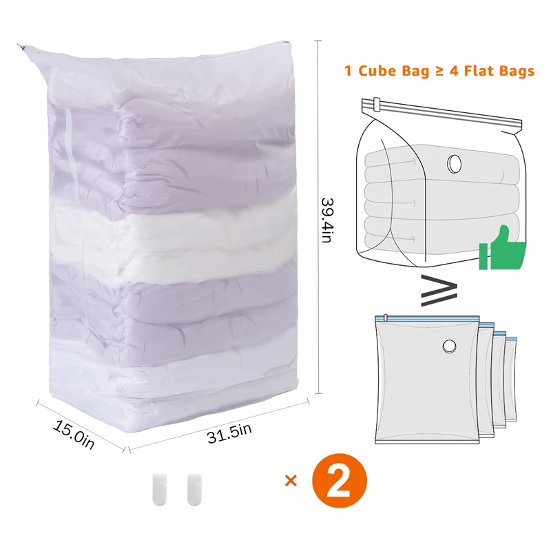 80x100x38cm 2PCS TAILI Cube вакуумные пакеты для экономии пространства без вакуума и насоса, необходимых для перемещения путешествия домашний шкаф организации, Премиум прозрачный матовый боевые - Цвет: 80x100x38cm 2PCS