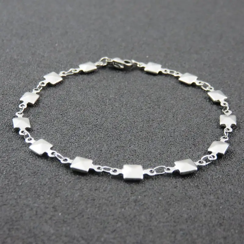 316L браслет из нержавеющей стали с квадратной кнопкой модные ювелирные