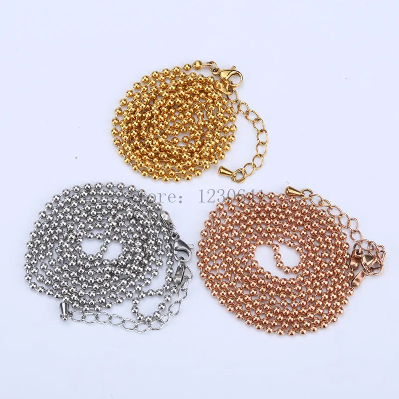 Цепочка из бусин 80 см цепочка высококачественной нержавеющей стали с шариками