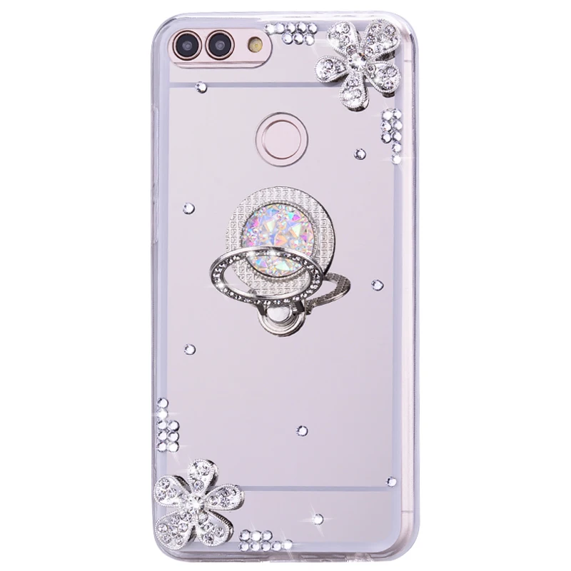 Зеркало Bling держатель чехол для huawei P20 Lite Honor 7C 7A Pro Y5 Y9 Y7 Y6 Prime Honor 8X 8A 20 10 i 9 Lite P Smart Z