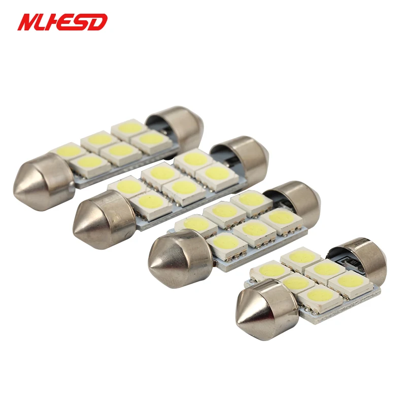 10 шт. белый светодиод для автомобиля 31 мм 36 39 41 C5w 5050 6smd dc 12 В гирлянда салона