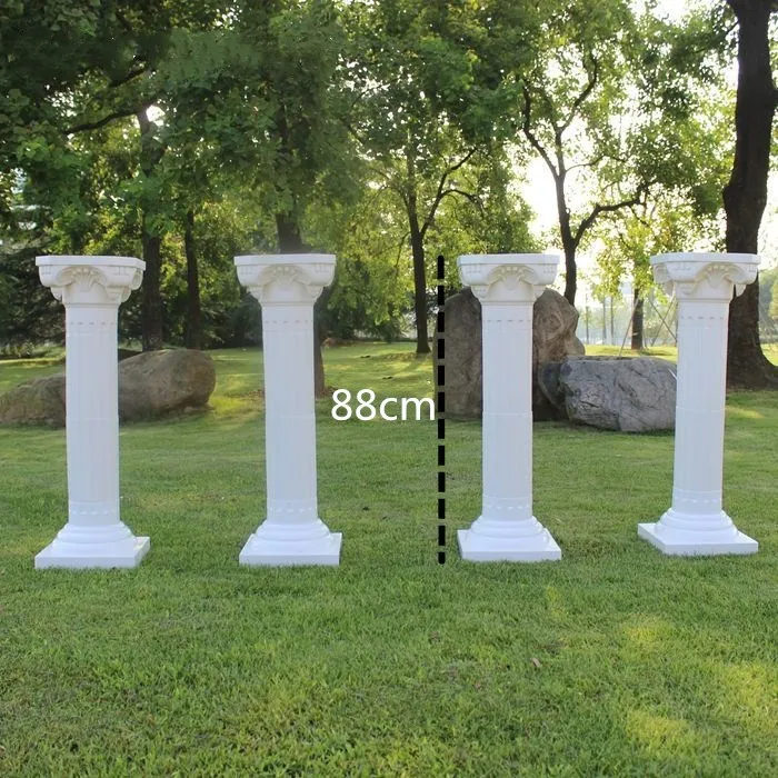 

4Sets European Style Hollow Artificial Roman Columns White Plastic Pillars Road Cited Wedding Props Event Decoration Supplies
