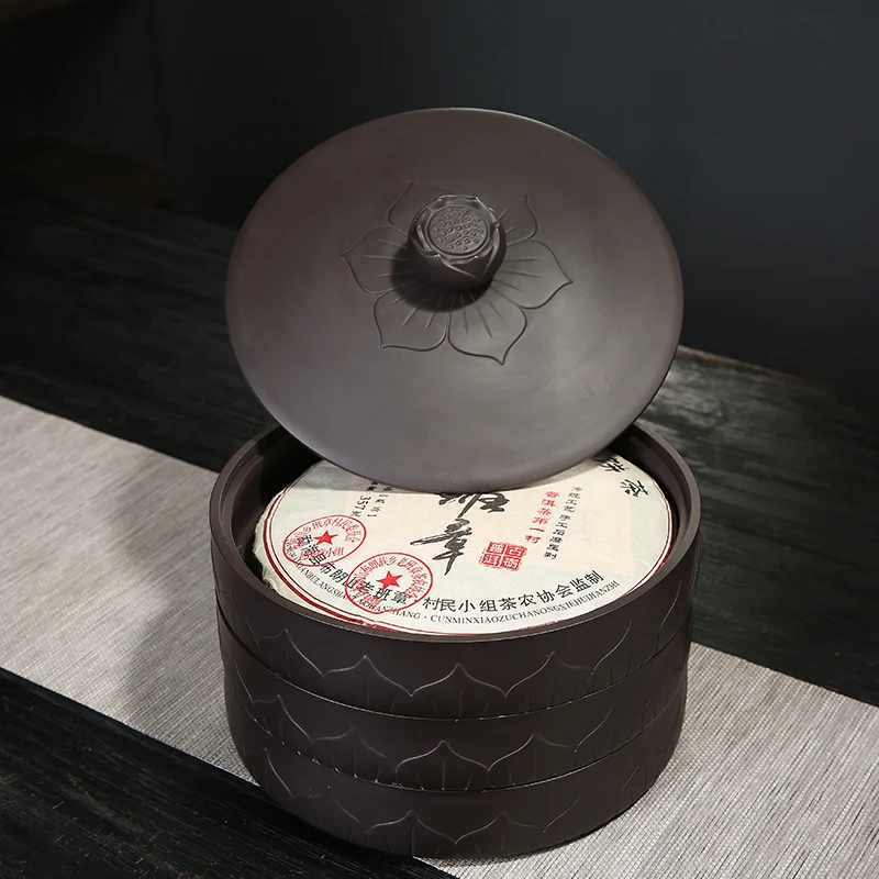 Большой Фиолетовый песок Pu'er чайная коробка чайный торт может быть сложен с