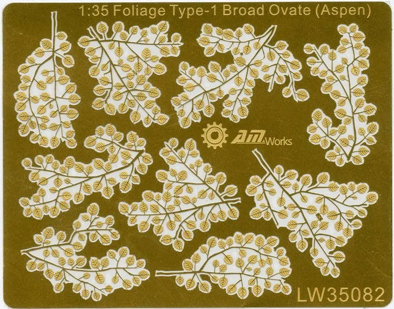 

1:35 Scale Foliage Type-1 Broad Ovate (Aspen) fret size 13X10cm Military Model Scenes Accessory