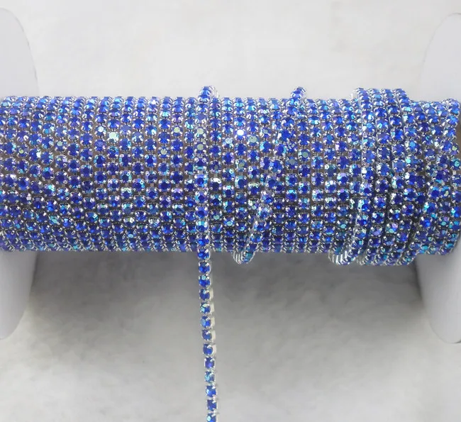 Модная аппликация сапфировый синий AB стеклянный кристалл горный хрусталь