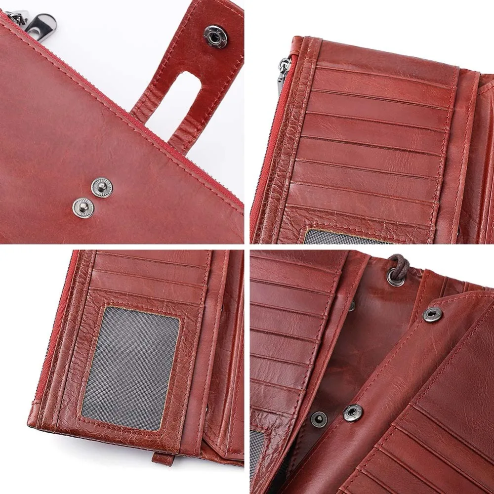 Кошелек KAVIS из натуральной кожи для женщин мужской клатч бумажник монет кошелек