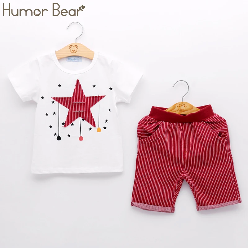 Humor Bear 2022 Summer Children Baby Boy Clothes Sets Kids 2pcs Sleeveless T-Shirt Toddler Suits Camo Shorts Child Clothing | Детская
