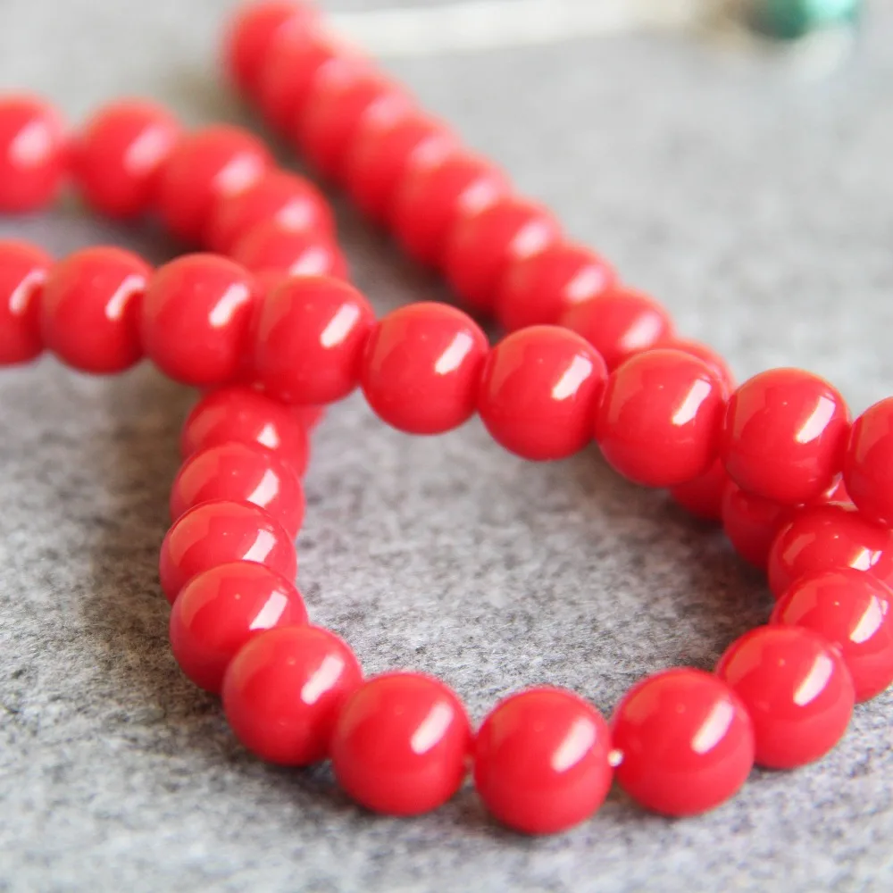2021 New 10mm Red Shell Pearl Beads SeaShell DIY Gifts For Women Girl Loose Fashion Jewelry Making Design 15inch Wholesale | Украшения и