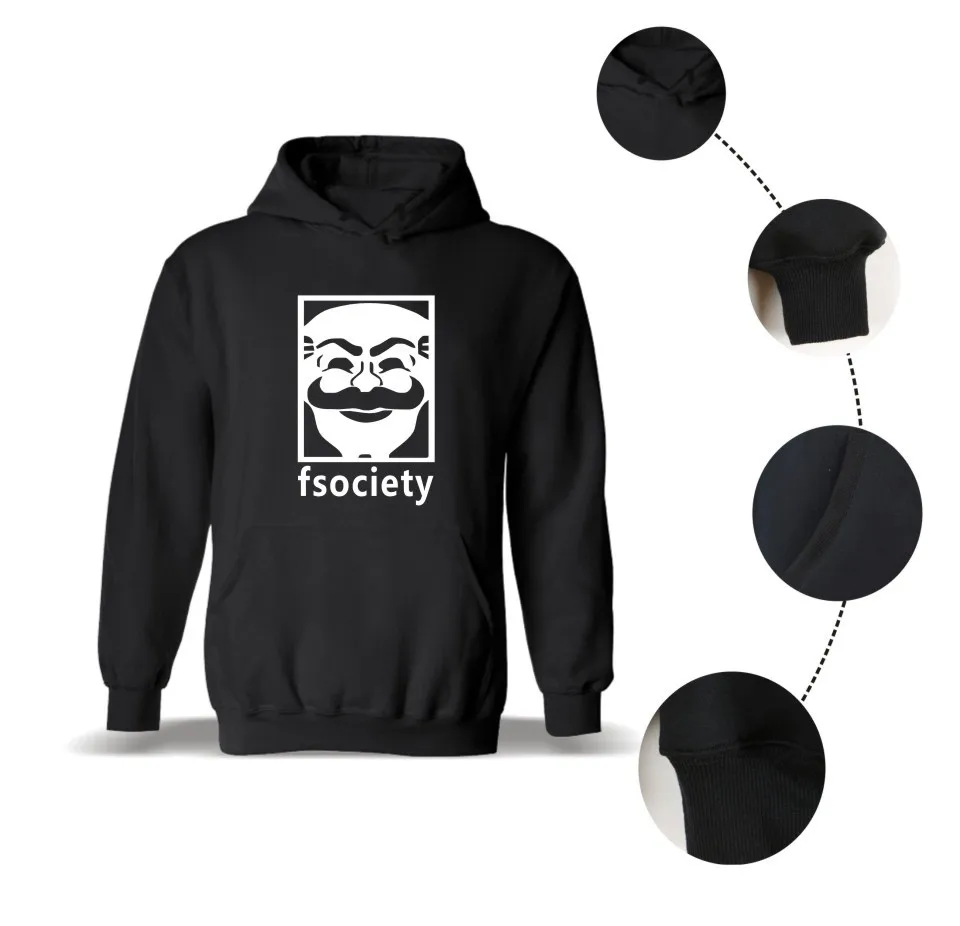 LUCKYFRIDAYF мистер робот с капюшоном Мужские толстовки и свитшоты американский популярный драма мультфильм печати толстовки для мужчин хип хоп забавная одежда