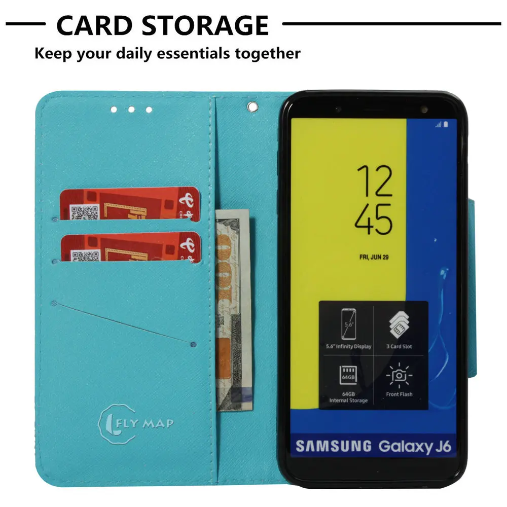 Чехол для мобильного телефона-книжки Wallet Big Cover для Samsung Galaxy J6 2018 6J J600F/DS SM-J600F/DS J600F SM-J600F J600FN SM-J600FN.