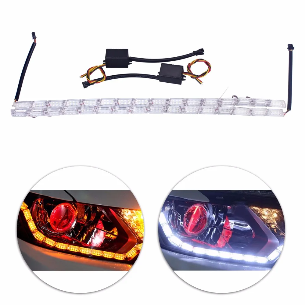 2xcar Styling светодиодный гибкий горки Knight Rider полосы светодиодные дневные ходовые