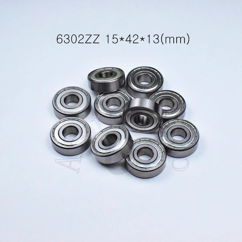 Подшипник с глубоким желобом из хромированной стали 6302ZZ 15*42*13 (мм) 10 шт. подшипник
