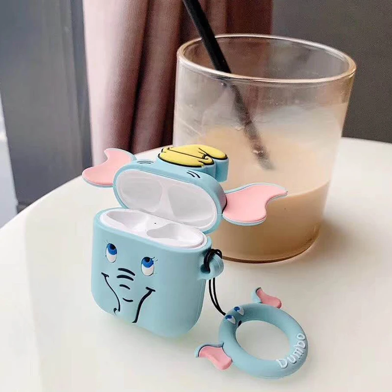 Милый чехол С Рисунком Слона для AirPods 2 Чехол наушников s Apple Airpods Air Pods Забавный