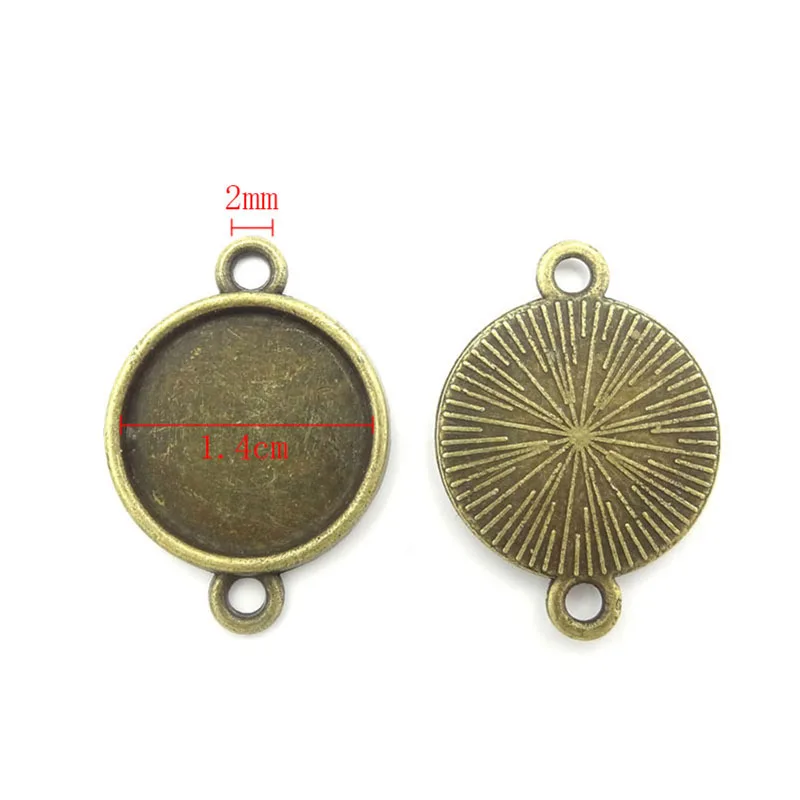 10 шт. 14 мм бронза Круглые разъемы ожерелье Кулон Установка Кабошон Камея База