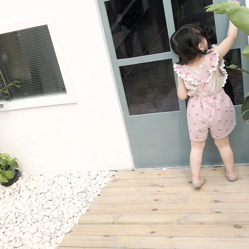 Детский летний комбинезон с оборками в Корейском стиле|Полукомбинезоны| |