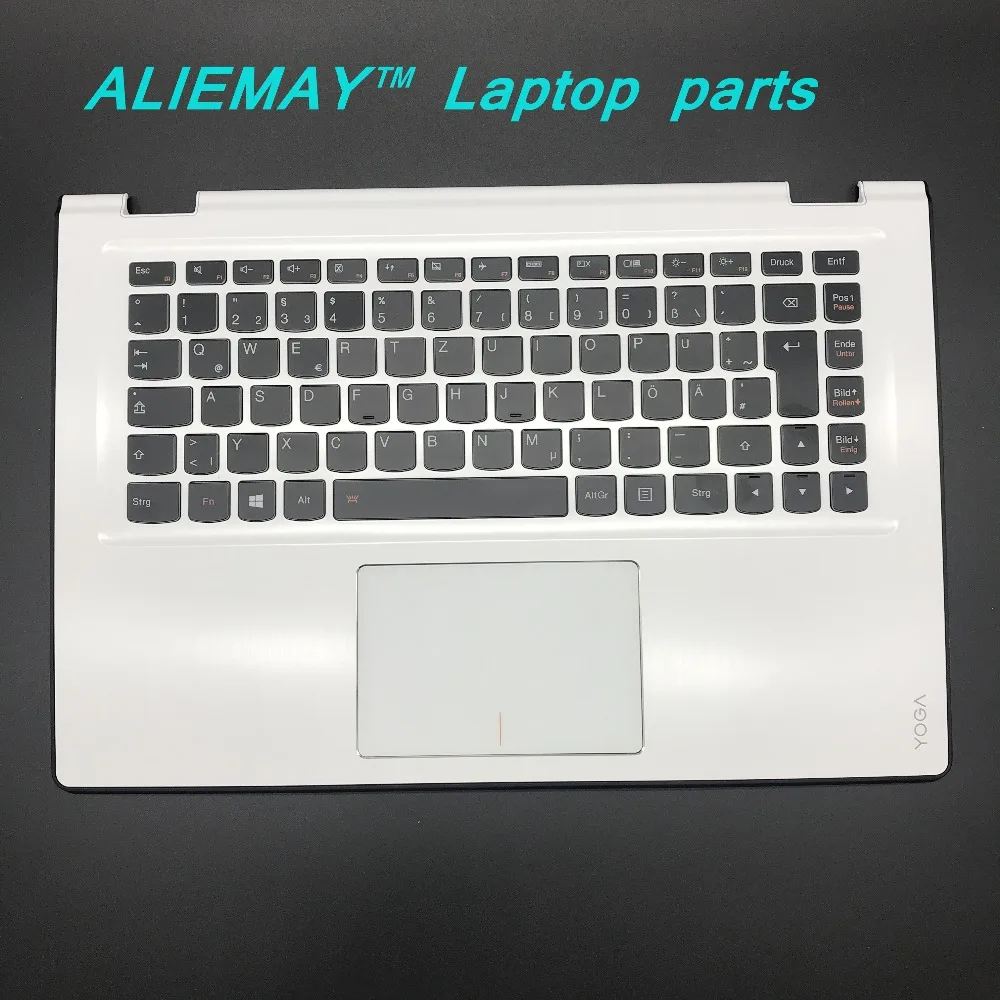 Laptop parts for LENOVO YOGA 3 14 Yoga3-14 WHITE Palmrest with Black Backlit Germany Keyboard and Touchpad 5CB0H35666 | Компьютеры и