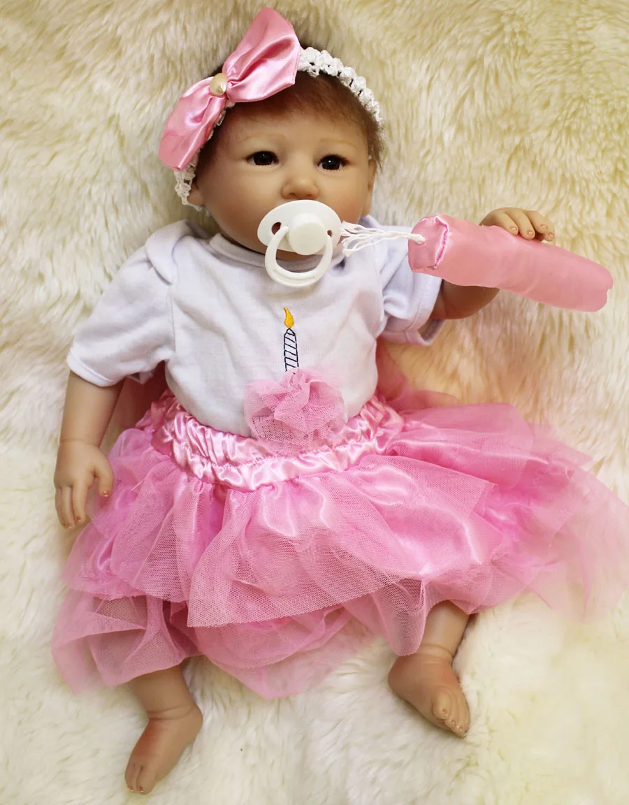 Высокое качество Реалистичные Полный прекрасный 50 см Силиконовые ткань кукла