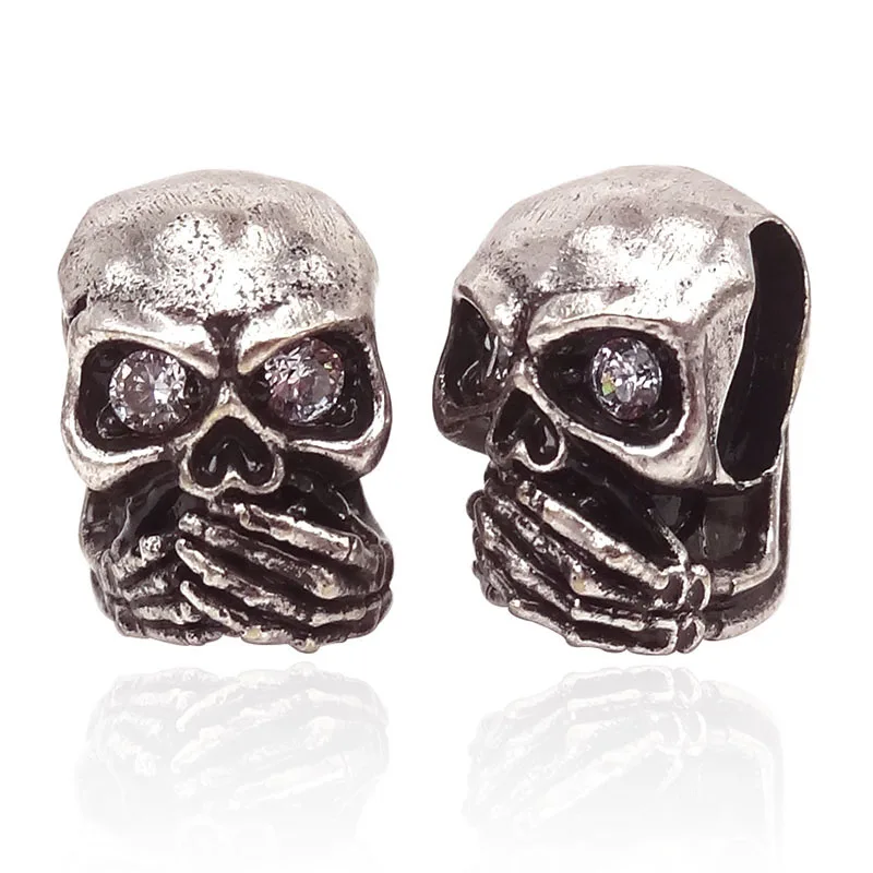 Новые прозрачные бусины из циркония с микрозакрепкой Do Not Say в виде черепа для