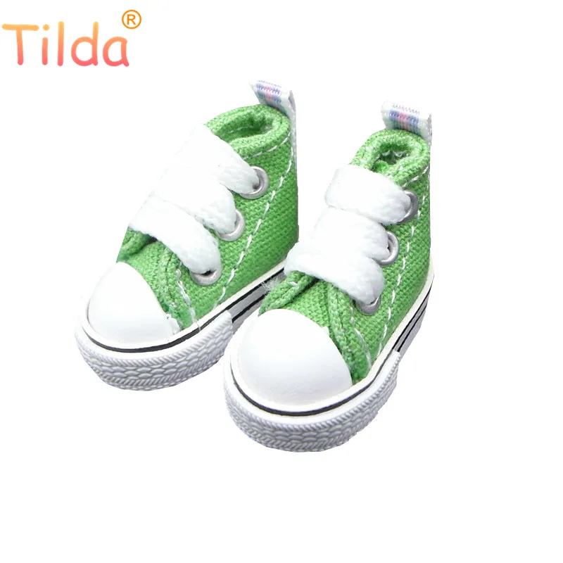 light green Тильда 3,5 см кукла обувь для Blythe игрушки bjd, холст игрушечные кроссовки для OB24 куклы 1/8 для Blyth bjd аксессуары для кукол игрушка подарок - Цвет: light green