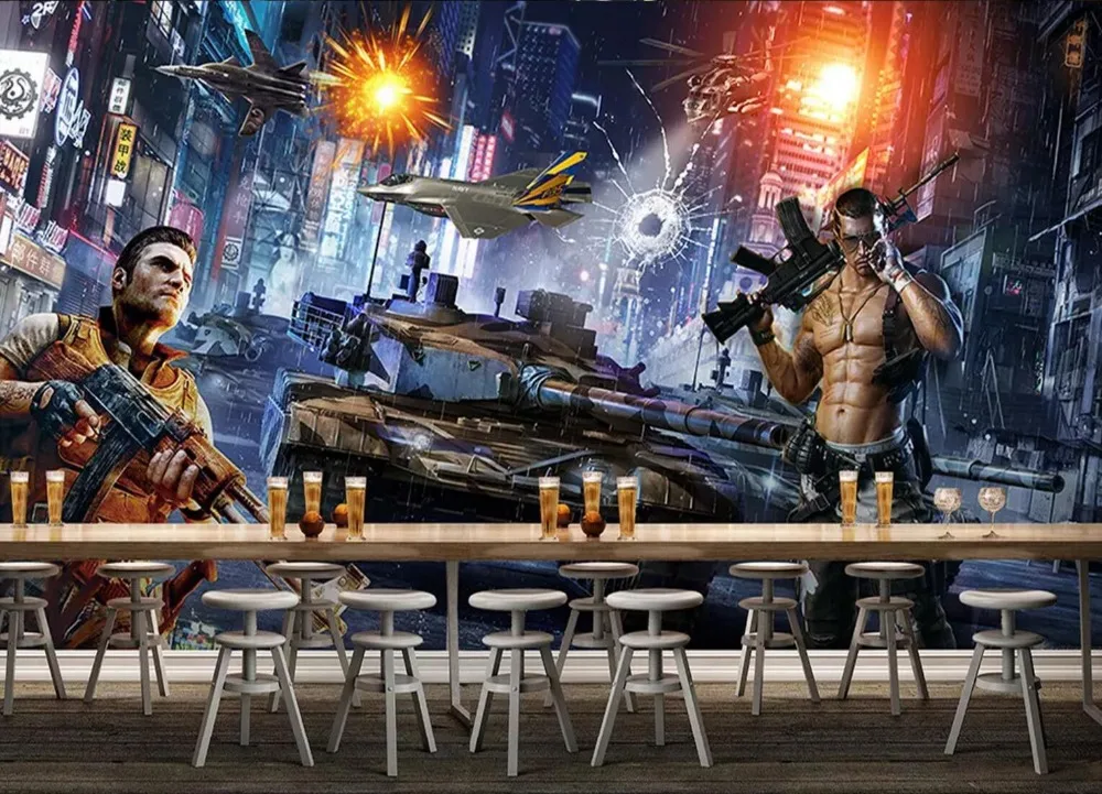 

[Self-Adhesive] 3D World City Weapon War 25 Wall Paper mural Wall Print Decal Wall Murals