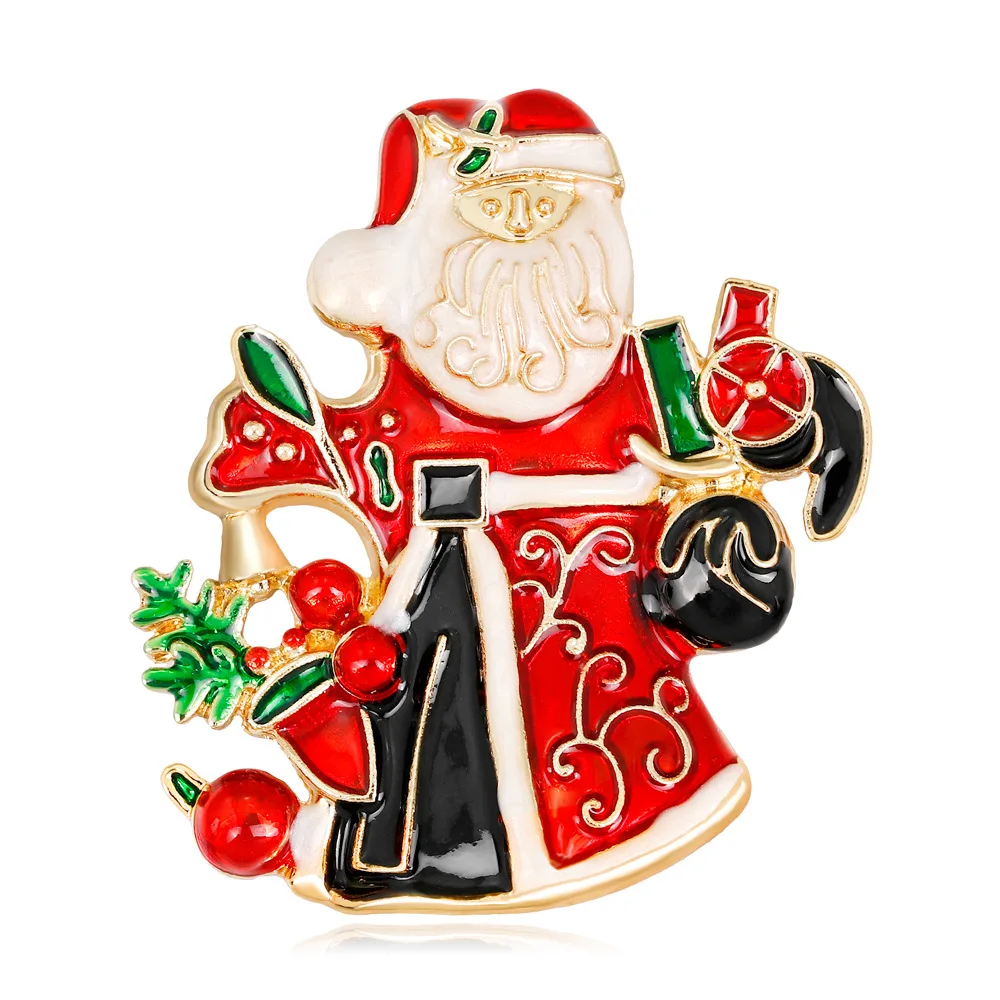 

50pcs/Lot Santa Claus With Various Gifts Christmas Brooch Pin