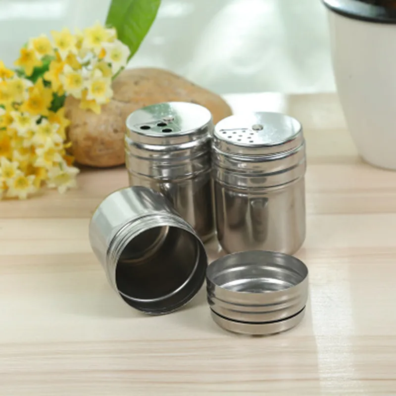Outdoor Castor Portable Camping Picnic Barbecue Stainless Steel Spice Jar Salt Seasoning Can Rotating Cover Cook Equipment|Столовые