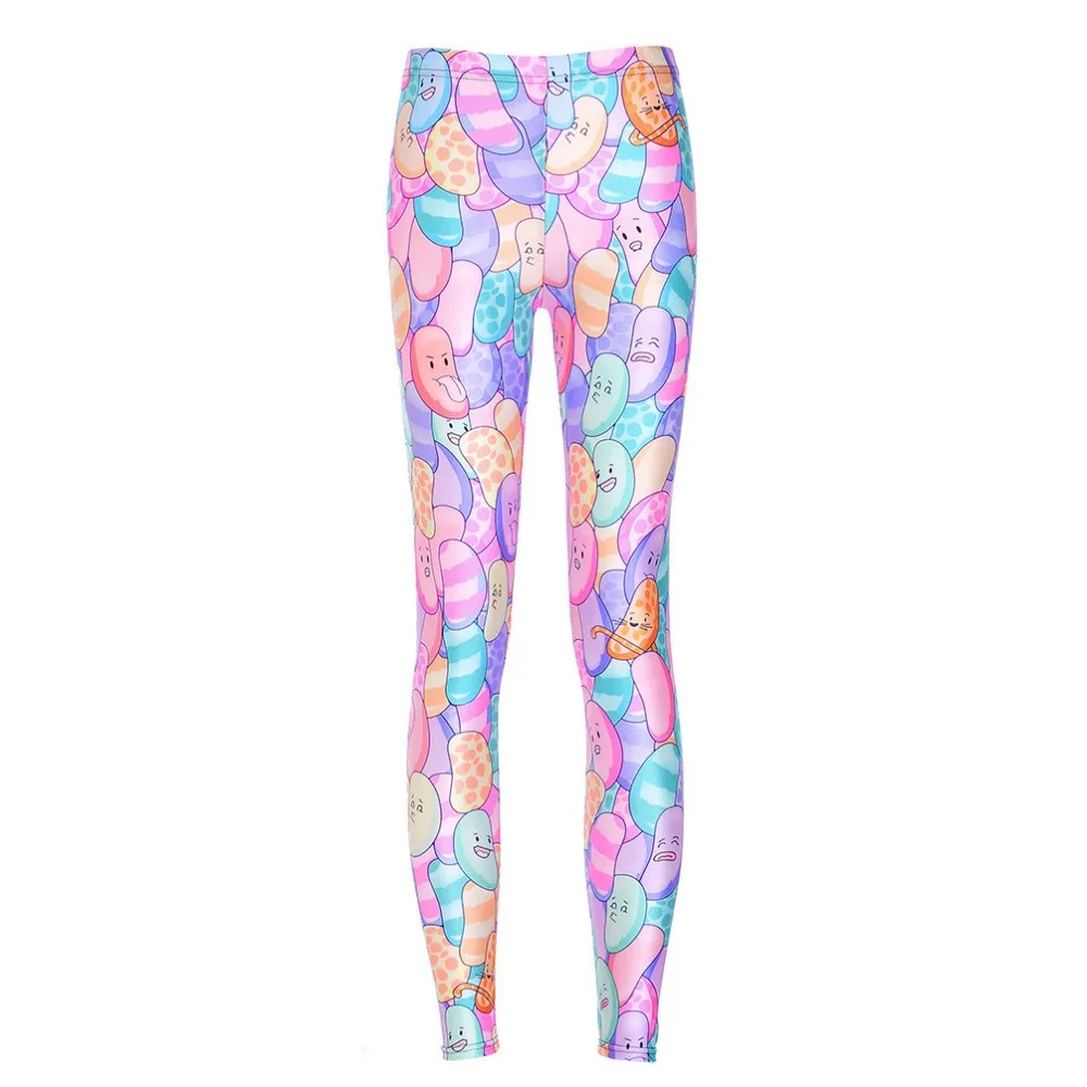 

2017 Women Cartoon Soft Sweets Print Leggings Slim Fit Thin Elastic Polyester Cos Party Pants Casual Trousers Drop Shipping