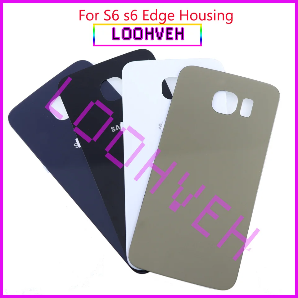 Задняя крышка батареи Чехол для Samsung Galaxy S6 Edge Plus G920 G925 G928 G920F G925F G928F стеклянная корпуса наклейка|Корпусы и