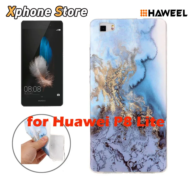Для Huawei P8 Lite Мрамор однотонный Мягкий чехол из TPU Защитный для мобильного