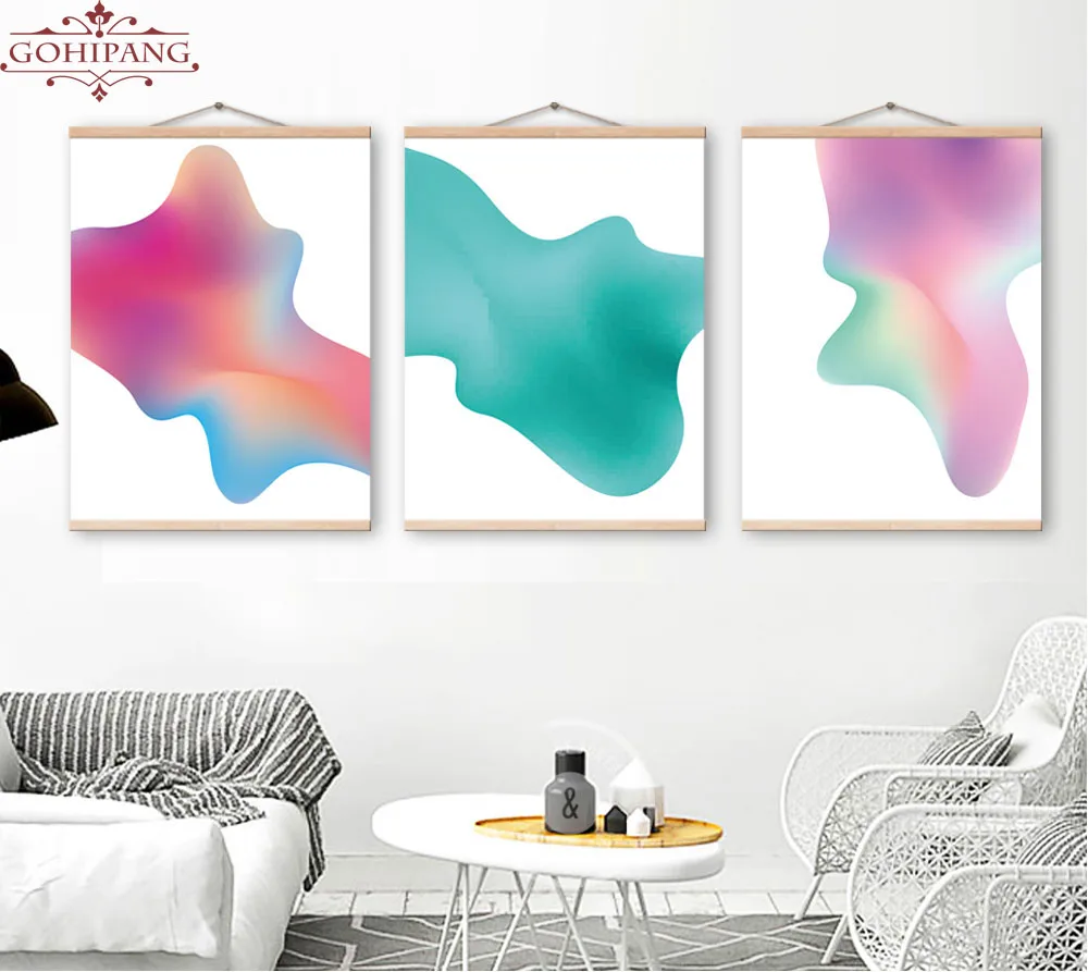 Gohipang современные абстрактные акварельные многоцветные постеры настенная