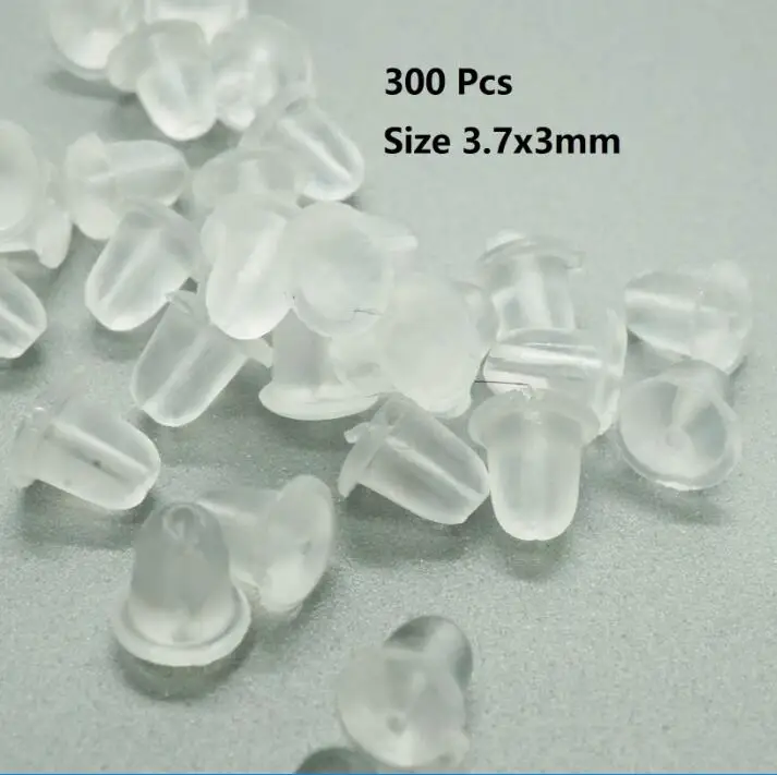 Silica gel 200 шт./лот, 5 мм, безопасная пуля, Бабочка, пробка, металлические, для изготовления женских украшений, аксессуары, сделай сам, части, затычки для ушей - Цвет: Silica gel
