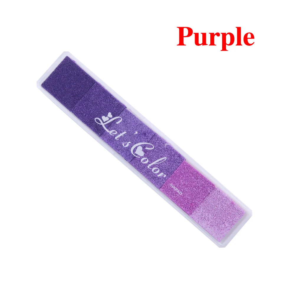 purple Нетоксичный градиентный Цветной чернильный коврик Inkpad резиновый штамп на масляной основе для печати пальцев хороший подарок для штамп для детей DIY Art - Цвет: purple