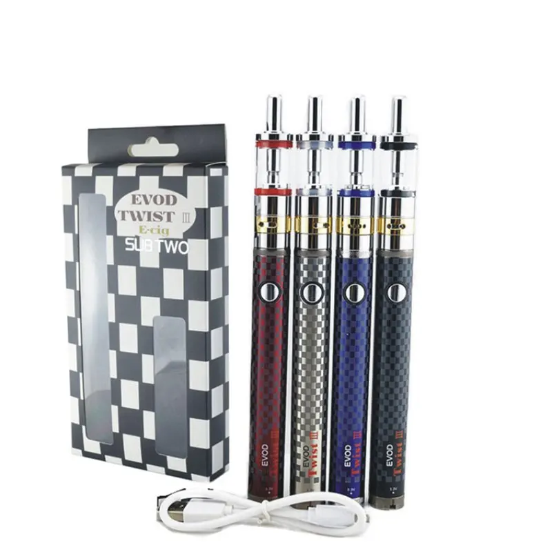 Горячая электронная сигарета SUB TWO Evod Twist 3 mods kit m16 испаритель ego кальян ручка vape