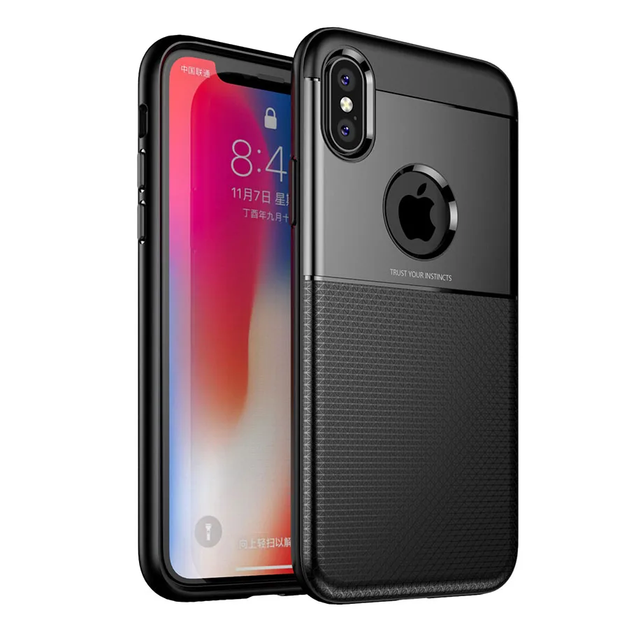 Batianda Case For iPhone X Cover Dual Layer Hybrid Silicone Soft TPU Anti Knock 10 | Мобильные телефоны и аксессуары