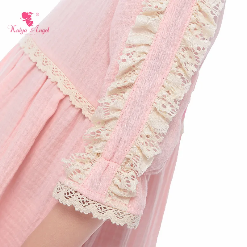 Kaiya Angel 2019 New Summer Baby Girl Dress Lace Ruched Knee length Pink Cute Style Middle Sleeve More Order Less Price Wholesal | Детская